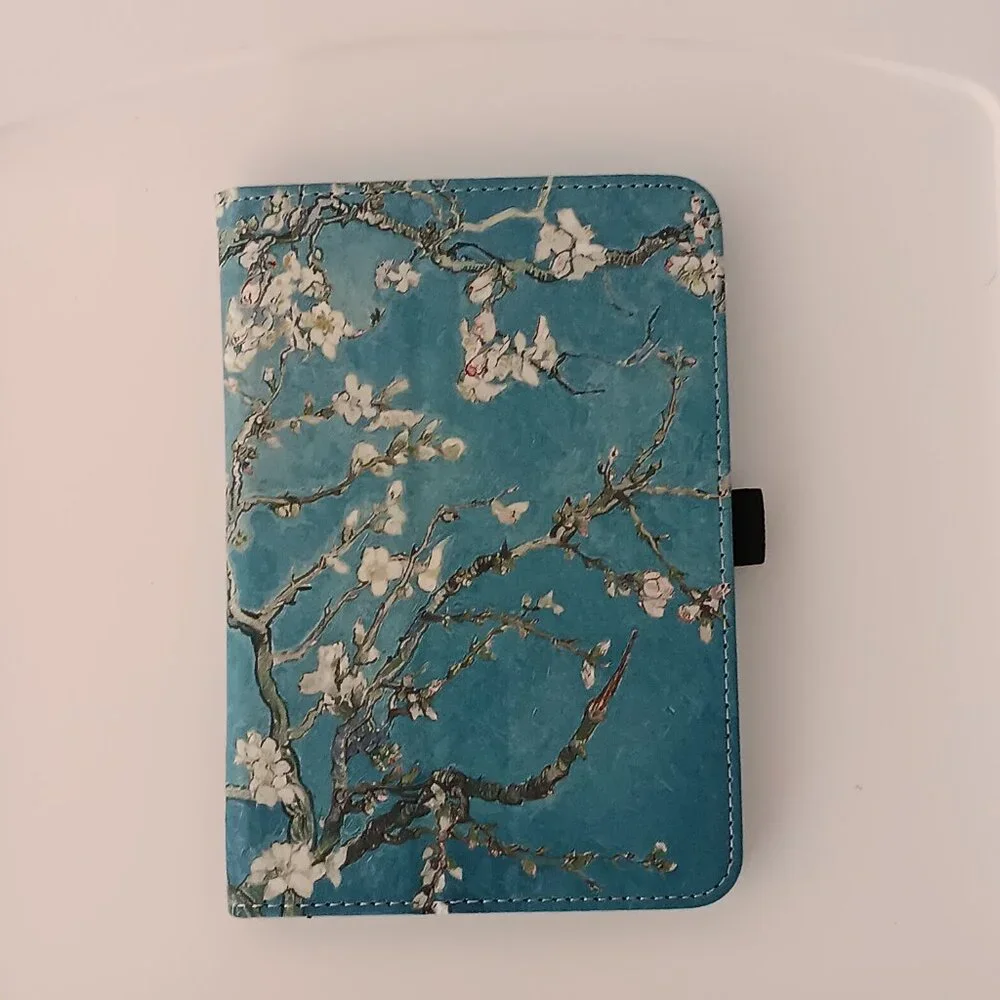 New Kindle Paperwhite Cover Apricot Blossom Blue Soft Foldable Stand COCFOOKIW